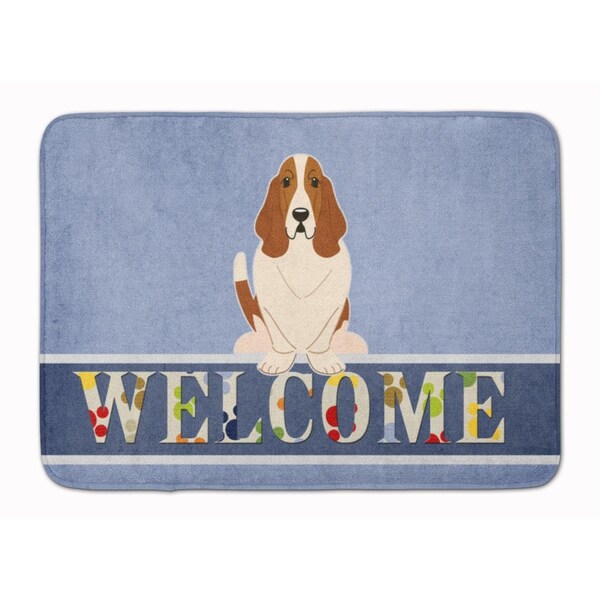 Carolines Treasures Basset Hound Welcome Machine Washable Memory Foam Mat BB5602RUG - main